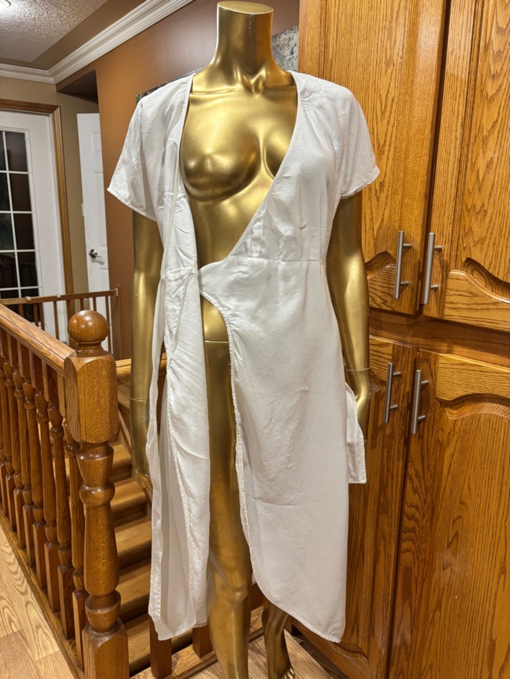 Wilfred White Wrap Midi Dress with Side Tie - Picture 6 of 10